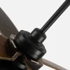 Ventilador Abrila Aquilo negro madera con luz 119,4 cm