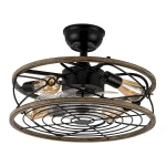 Ventilador de techo Abrila Arcadia negro con luz 50 cm