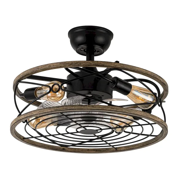 Ventilador de techo Abrila Arcadia negro con luz 50 cm