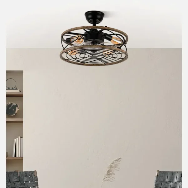 Ventilador de techo Abrila Arcadia negro con luz 50 cm