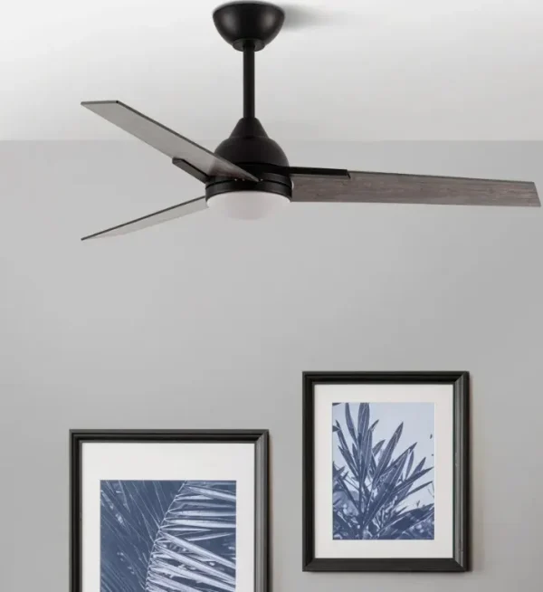 Ventilador de techo Abrila Argestes negro Gris luz LED 132 cm