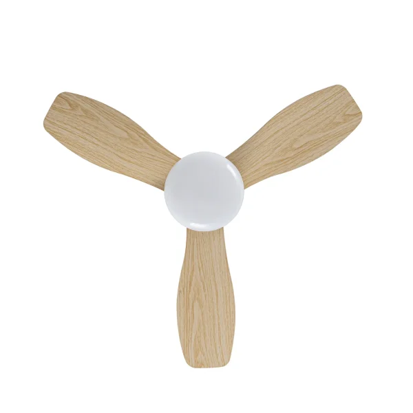 Ventilador de techo Abrila Asaf blanco haya luz LED 62 cm