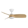 Ventilador de techo Abrila Atomo blanco haya luz LED 91 cm