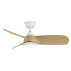 Ventilador de techo Abrila Atomo blanco haya luz LED 91 cm