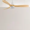 Ventilador de techo Abrila Azabache blanco haya luz LED 112 cm
