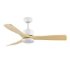 Ventilador de techo Abrila Azabache blanco haya luz LED 112 cm