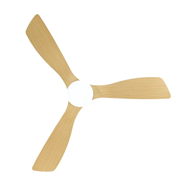 Ventilador de techo Abrila Azabache blanco haya luz LED 112 cm