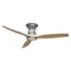 Ventilador de techo Abrila Baltir níquel madera luz LED 132 cm