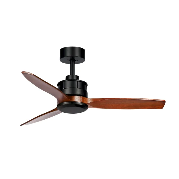 Ventilador de techo Abrila Barrax negro madera luz LED 106 cm