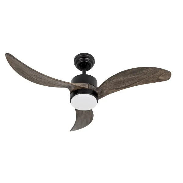 Ventilador Abrila Bembezar negro madera luz LED 107 cm