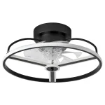 Ventilador de techo Abrila Bora negro luz LED 50 cm