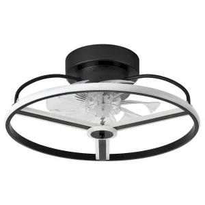 Ventilador de techo Abrila Bora negro luz LED 50 cm