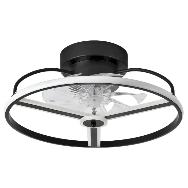 Ventilador de techo Abrila Bora negro luz LED 50 cm