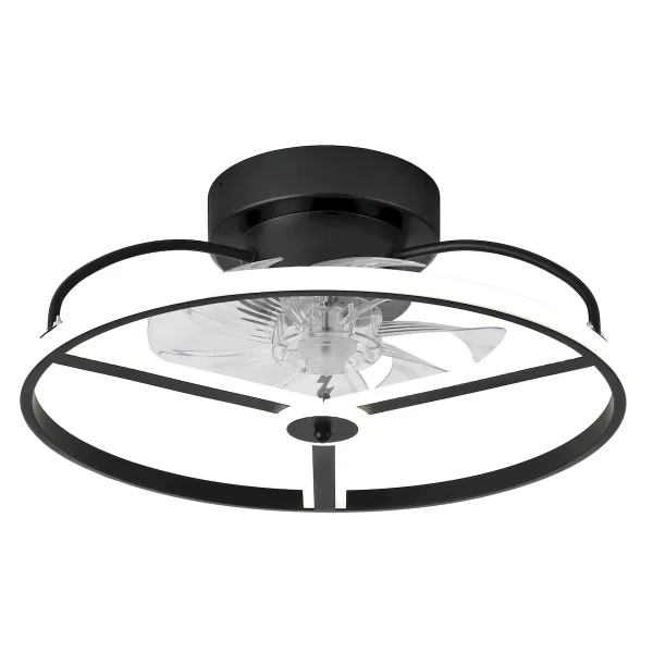 Ventilador de techo Abrila Bora negro luz LED 50 cm