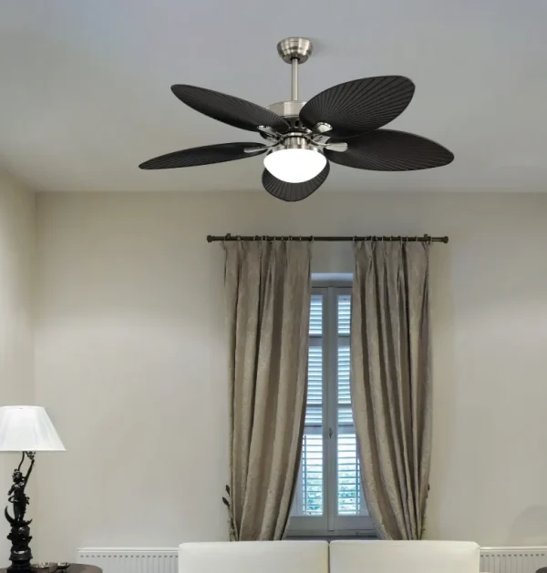 Ventilador Abrila de techo Borasco níquel luz led
