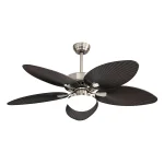 Ventilador de techo Abrila Borasco níquel marrón luz LED 132 cm