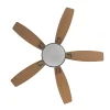 Ventilador de techo Abrila Braw níquel plata haya luz LED 106,7 cm