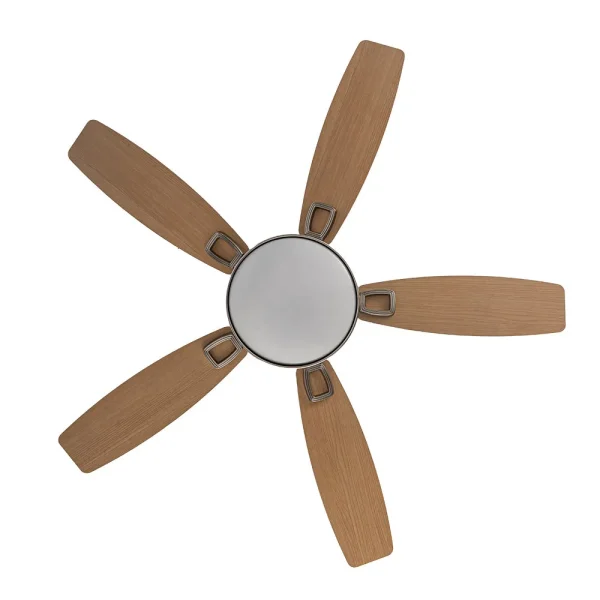 Ventilador de techo Abrila Braw níquel plata haya luz LED 106,7 cm