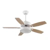 Ventilador de techo Abrila Braw blanco - haya luz LED 106,7 cm