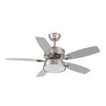 Ventilador de techo Abrila Braw níquel plata haya luz LED 106,7 cm