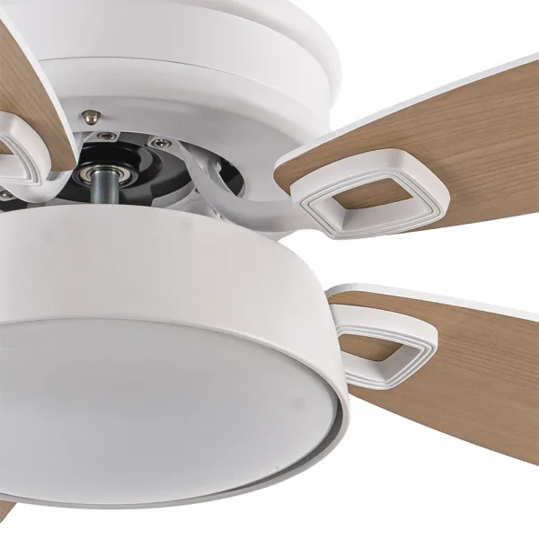 Ventilador de techo Abrila Braw blanco - haya luz LED 106,7 cm