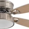 Ventilador de techo Abrila Braw níquel plata haya luz LED 106,7 cm