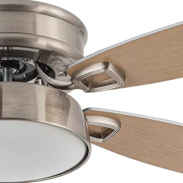Ventilador de techo Abrila Braw níquel plata haya luz LED 106,7 cm