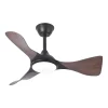 Ventilador de techo Abrila Caiman negro madera luz LED 89 cm