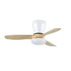 Ventilador de techo Abrila Cain blanco haya luz LED 62 cm