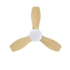 Ventilador de techo Abrila Cain blanco haya luz LED 62 cm