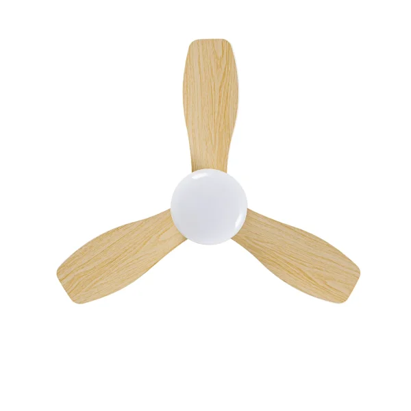 Ventilador de techo Abrila Cain blanco haya luz LED 62 cm