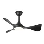 Ventilador de techo Abrila Caiman negro luz LED 89 cm