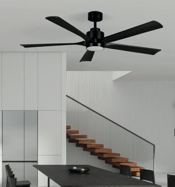 Ventilador de techo Abrila Cairo negro luz LED 132 cm