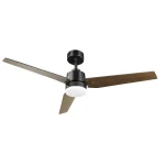 Ventilador Abrila Captus negro roble luz LED 132 cm