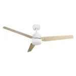 Ventilador de techo Abrila Captus blanco haya luz LED 132 cm
