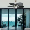 Ventilador de techo Abrila Chaw níquel negro luz LED 132 cm