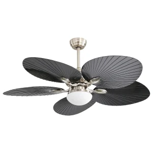 Ventilador de techo Abrila Chaw níquel negro luz LED 132 cm