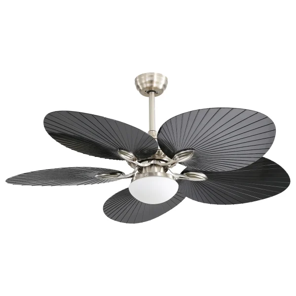 Ventilador de techo Abrila Chaw níquel negro luz LED 132 cm