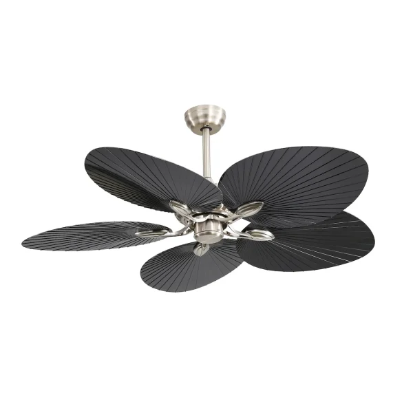 Ventilador de techo Abrila Chaw níquel negro luz LED 132 cm