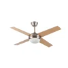 Ventilador de techo Abrila Ciro níquel wengue  haya con luz 116,8 cm