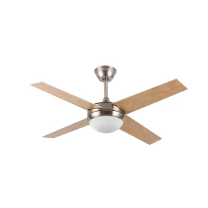 Ventilador de techo Abrila Ciro níquel wengue  haya con luz 116,8 cm