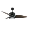 Ventilador de techo Abrila Cross negro gris - roble luz LED 132 cm