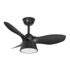 Ventilador de techo Abrila Cubico negro luz LED 82 cm