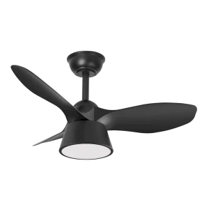 Ventilador de techo Abrila Cubico negro luz LED 82 cm