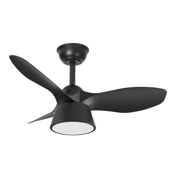 Ventilador de techo Abrila Cubico negro luz LED 82 cm