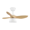 Ventilador de techo Abrila Cubico blanco haya luz LED 82 cm