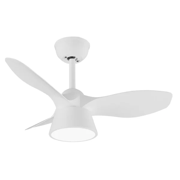 Ventilador de techo Abrila Cubico blanco luz LED 82 cm