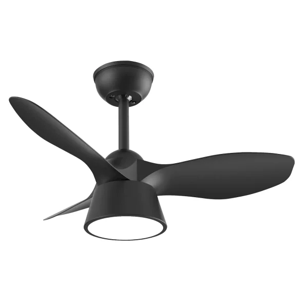 Ventilador de techo Abrila Cubico negro luz LED 82 cm