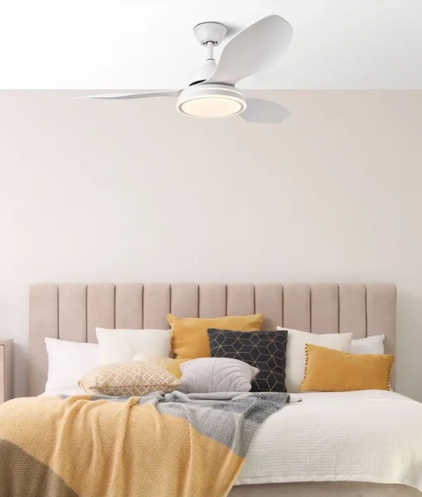 Ventilador de techo Abrila Datoo blanco luz LED 120 cm