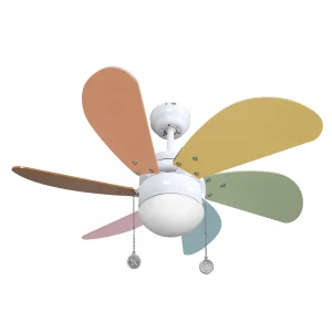 Ventilador de techo Abrila Delfin Blanco Pastel Con Luz 77 cm